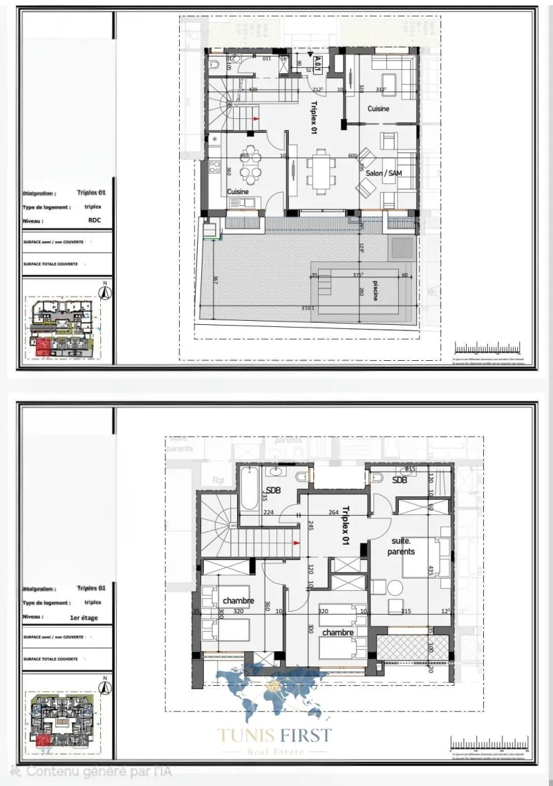 A Vendre Triplex à Ain Zaghouan Nord — La Marsa
