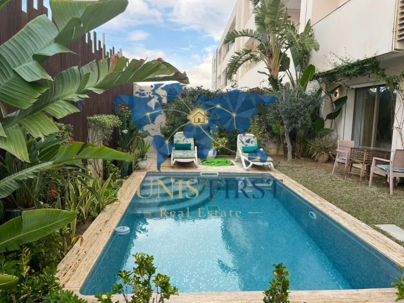 A louer appartement S+2 meublé à Gammarth  avec piscine — Gammarth