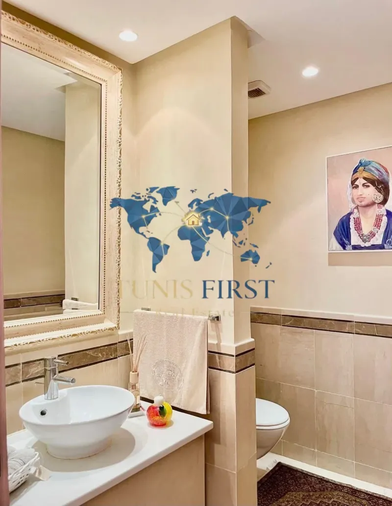 A louer appartement S+3 meublé à Gammarth avec vue mer — Gammarth