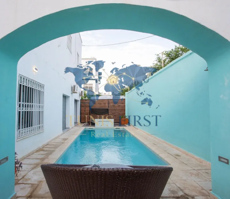 A louer RDC de Villa Meublée avec piscine à Carthage — Amilcar